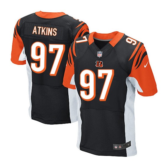 Cincinnati Bengals Geno Atkins Official Nike Black Elite Adult Home NFL Jersey