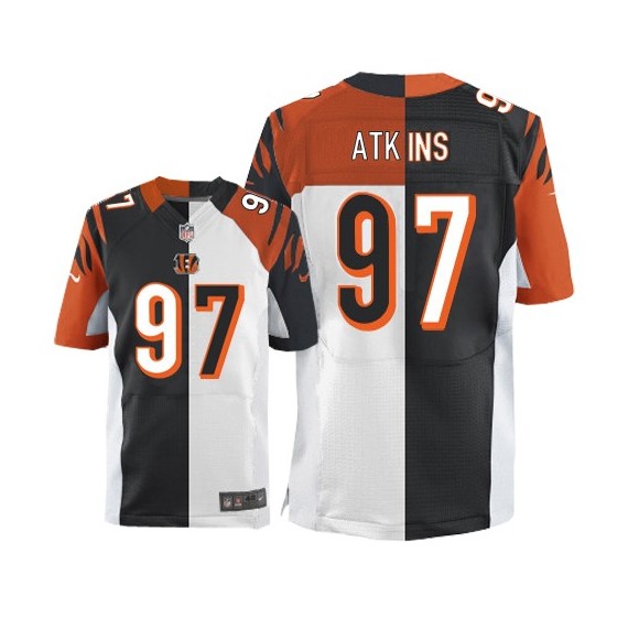 Cincinnati Bengals Geno Atkins Official Nike Two Tone Limited Adult Team/Road NFL Jersey