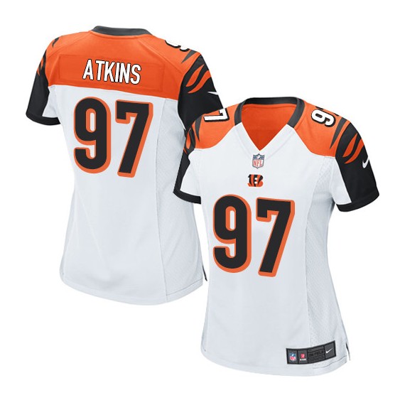 Cincinnati Bengals Geno Atkins Official Nike White Elite Women's Road NFL Jersey
