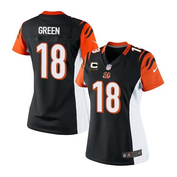 Cincinnati Bengals A.J. Green Official Nike Black Elite Women's Home C Patch NFL Jersey
