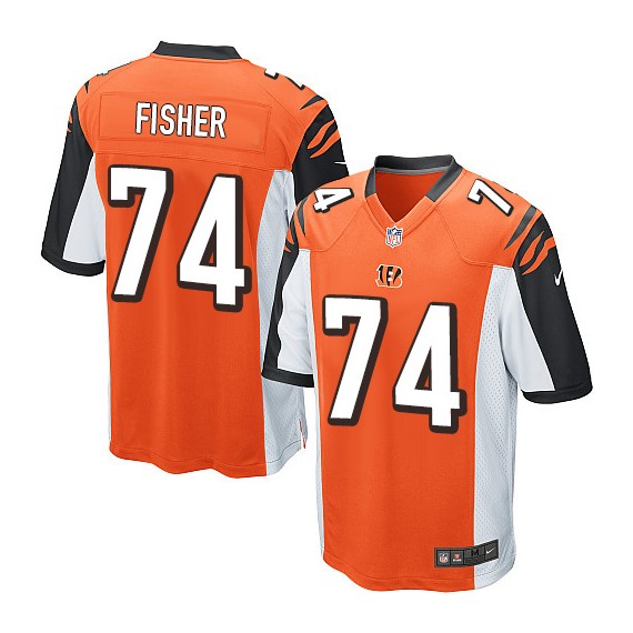 Cincinnati Bengals Jake Fisher Official Nike Orange Game Youth Alternate NFL Jersey
