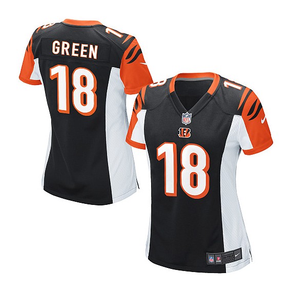 Cincinnati Bengals A.J. Green Official Nike Black Game Women's Home NFL Jersey