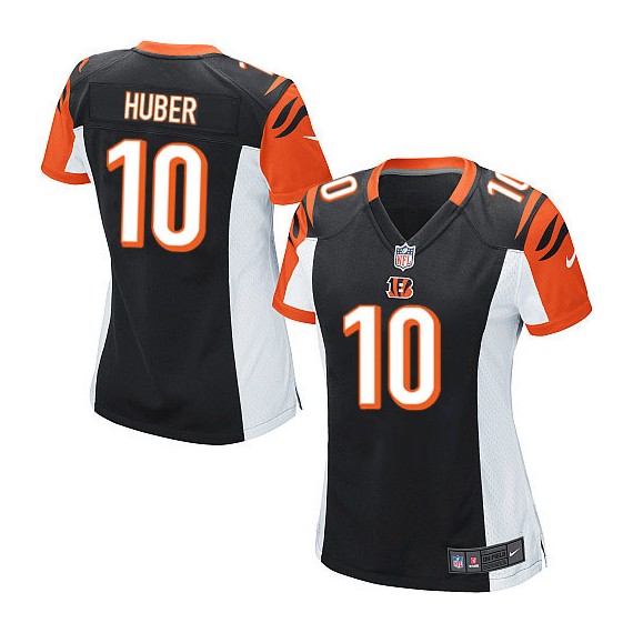 Cincinnati Bengals Kevin Huber Official Nike Black Game Women's Home NFL Jersey