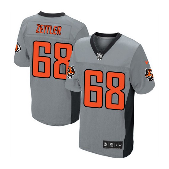 Cincinnati Bengals Kevin Zeitler Official Nike Grey Shadow Elite Adult NFL Jersey