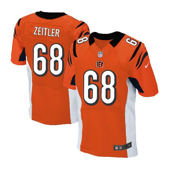 Cincinnati Bengals Kevin Zeitler Official Nike Orange Elite Adult Alternate NFL Jersey