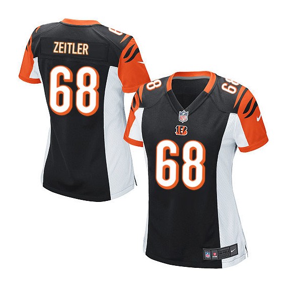 Cincinnati Bengals Kevin Zeitler Official Nike Black Game Women's Home NFL Jersey