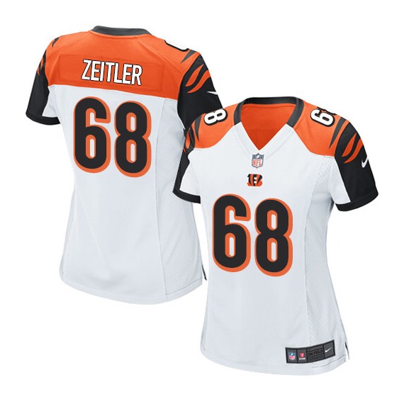 Cincinnati Bengals Kevin Zeitler Official Nike White Game Women's Road NFL Jersey