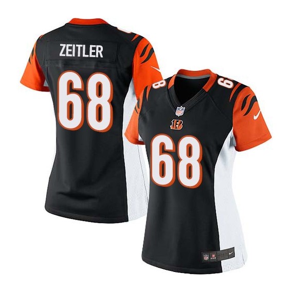 Cincinnati Bengals Kevin Zeitler Official Nike Black Limited Women's Home NFL Jersey