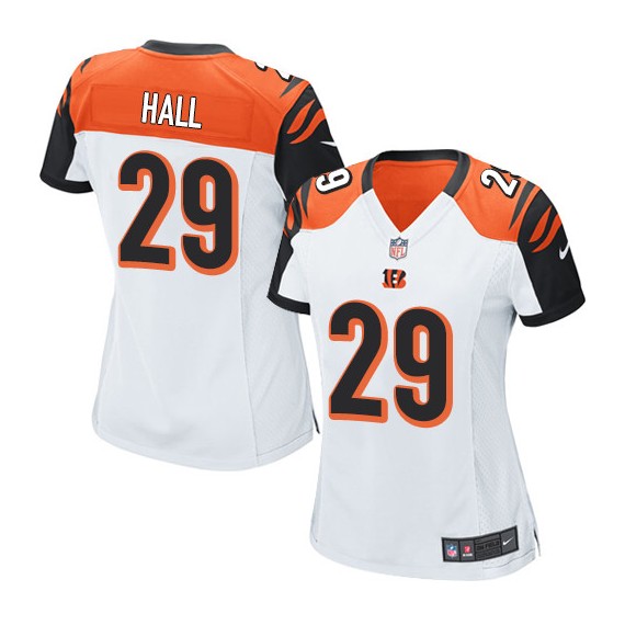 Cincinnati Bengals Leon Hall Official Nike White Limited Women's Road NFL Jersey