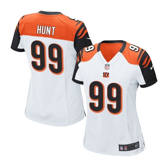 Cincinnati Bengals Margus Hunt Official Nike White Game Women's Road NFL Jersey